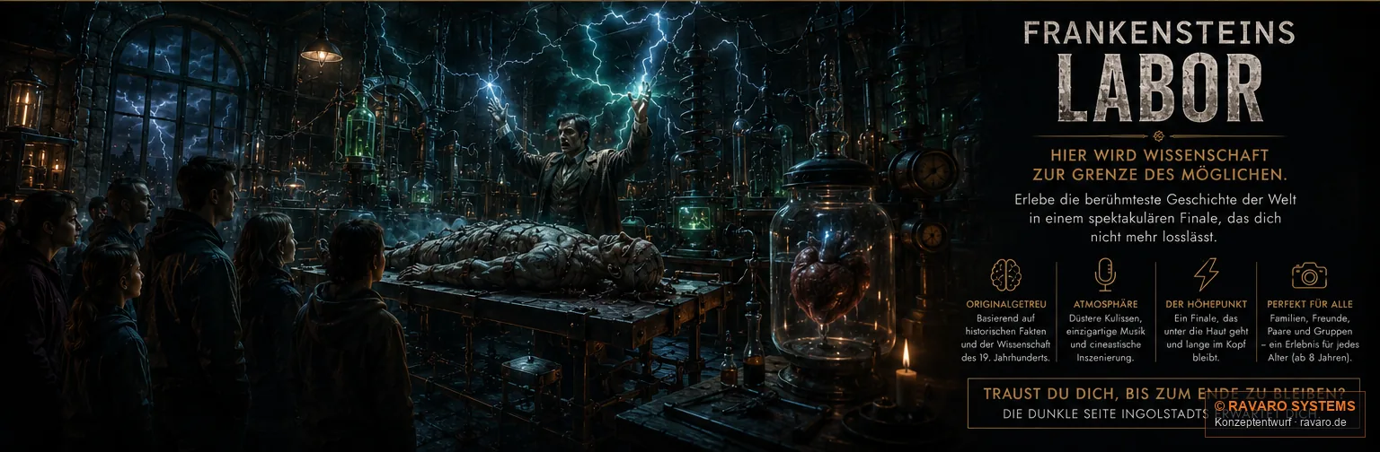 1516 | 1776 | 1818 Ingolstadt — Frankenstein's laboratory as the finale, not as a display case
