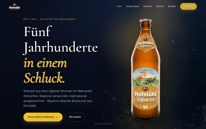 Entwurf für Privatbrauerei Hofmühl