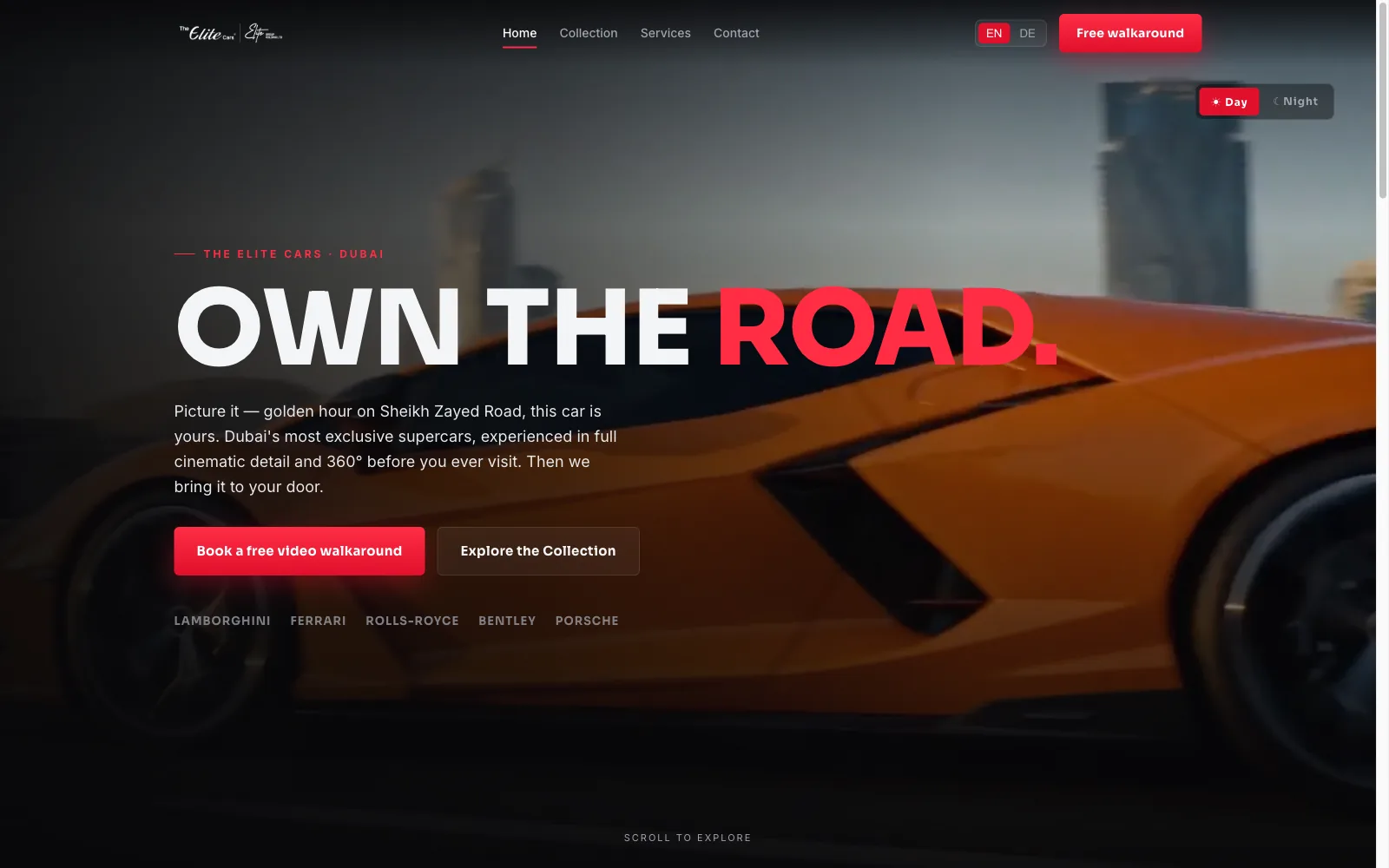 Elite Cars — concept website by RAVARO