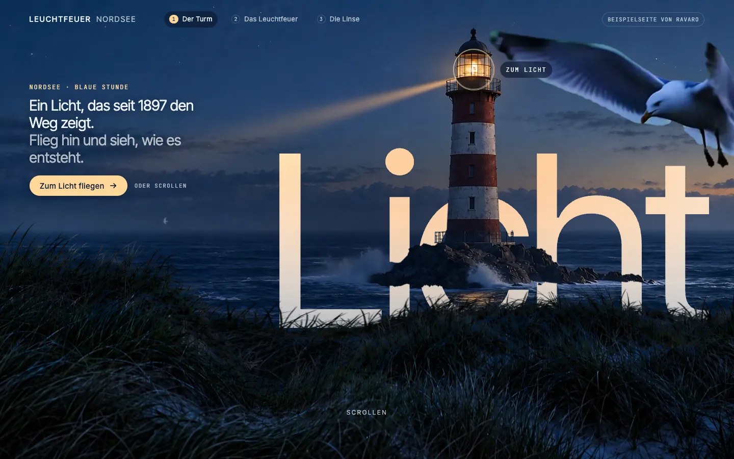 Leuchtfeuer Nordsee — concept website by RAVARO