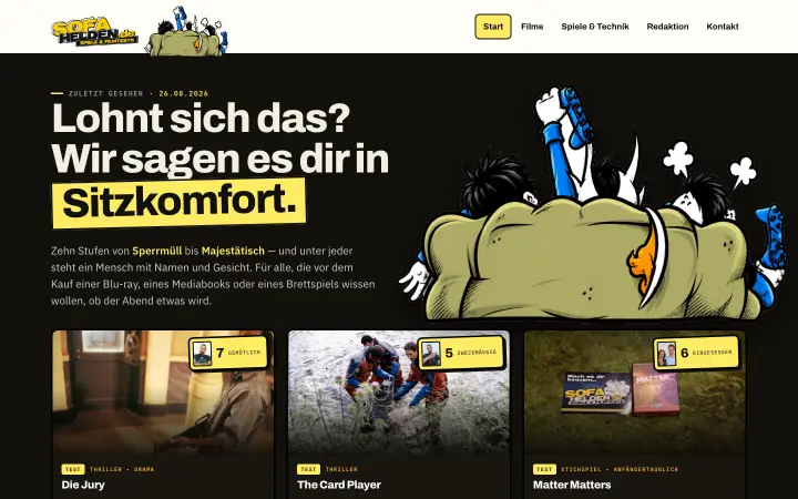 Entwurf für Sofahelden