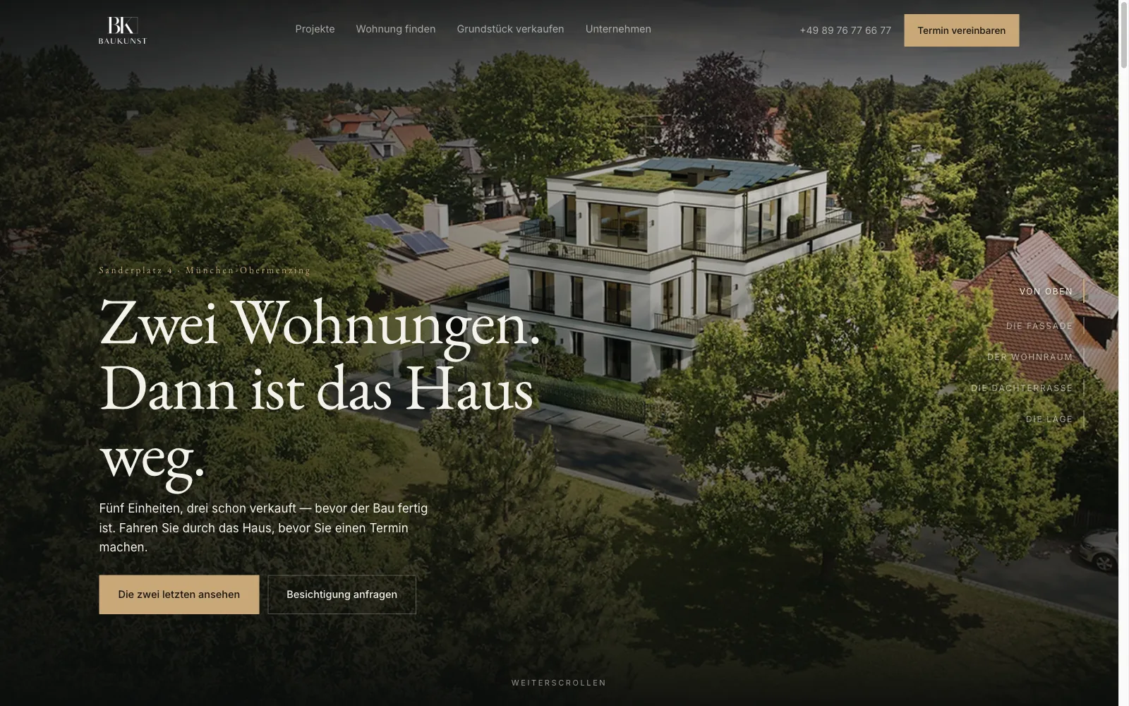 BK Baukunst — concept website by RAVARO