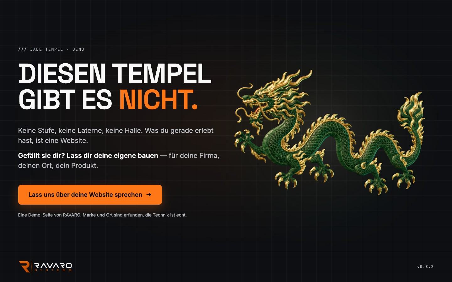 Jade Tempel — The end of the page: This temple doesn't exist — on the right the dragon, which also leads to the conversation