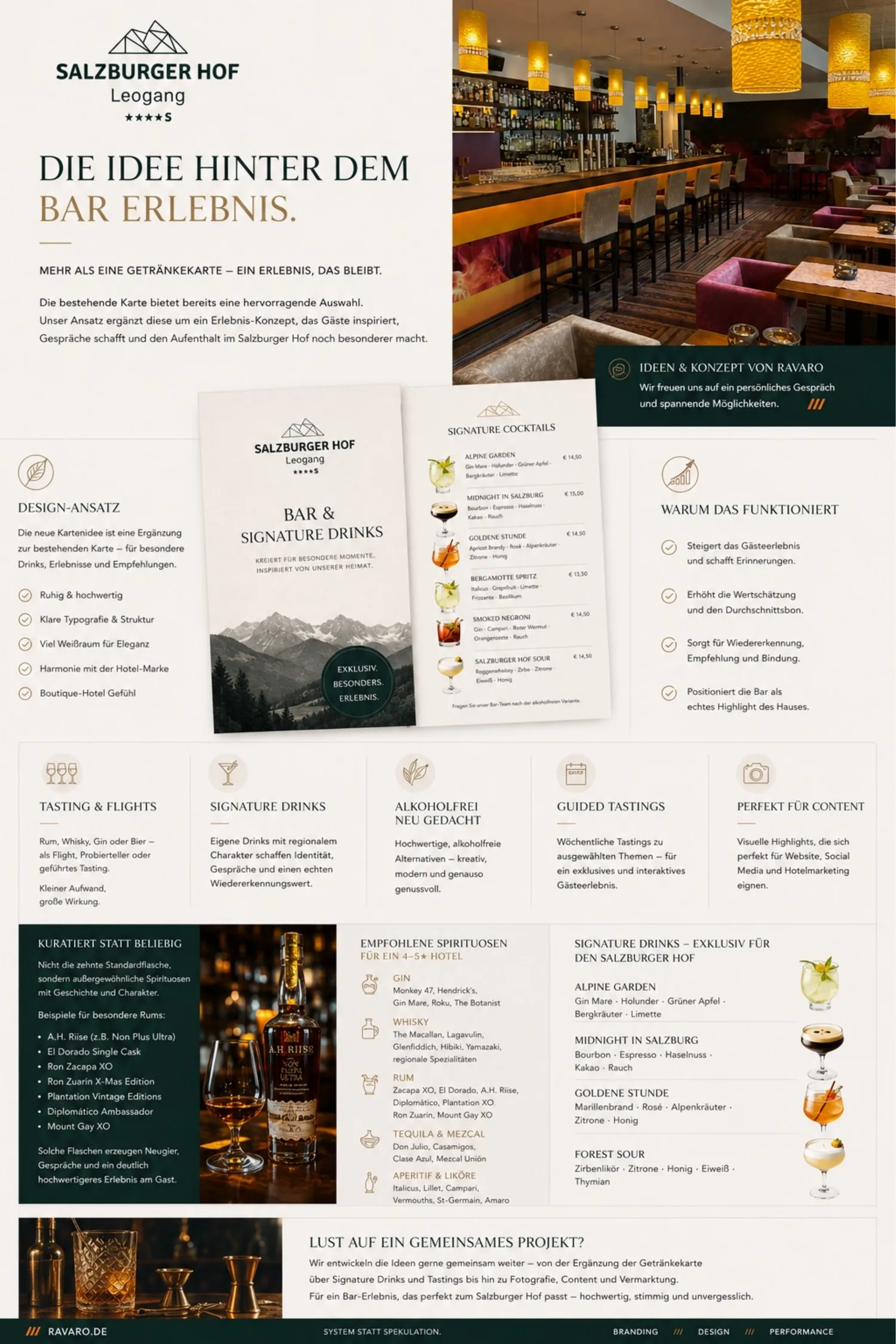 Salzburger Hof, Leogang — And the argument behind it: why a card of your own lifts the average bill, which bottles belong on the shelf for that, and what a guided tasting sets off inside the house.